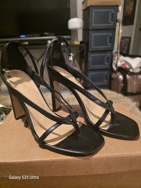 Black Strappy High-Heel Sandals - Women